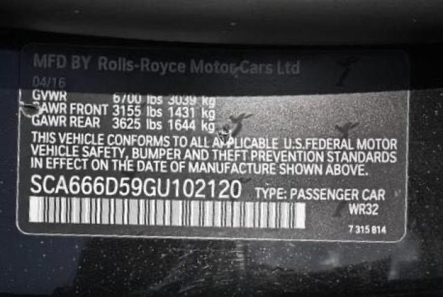 Photo 10 from auction – 2016 ROLLS-ROYCE DAWN with VIN SCA666D59GU102120
