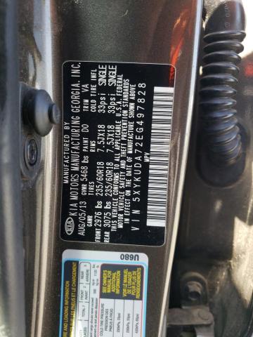 Photo 10 from auction – 2014 KIA SORENTO EX with VIN 5XYKUDA72EG497828