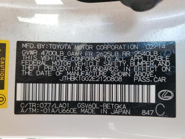 Photo 10 from auction – 2014 LEXUS ES 350 with VIN JTHBK1GG2E2120808
