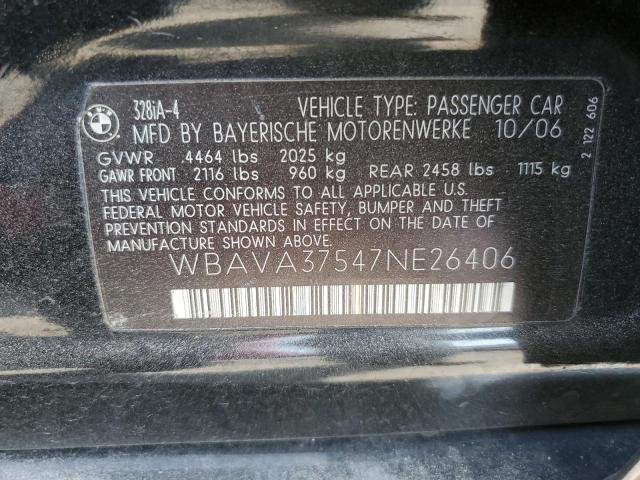 Photo 10 from auction – 2007 BMW 328 I with VIN WBAVA37547NE26406