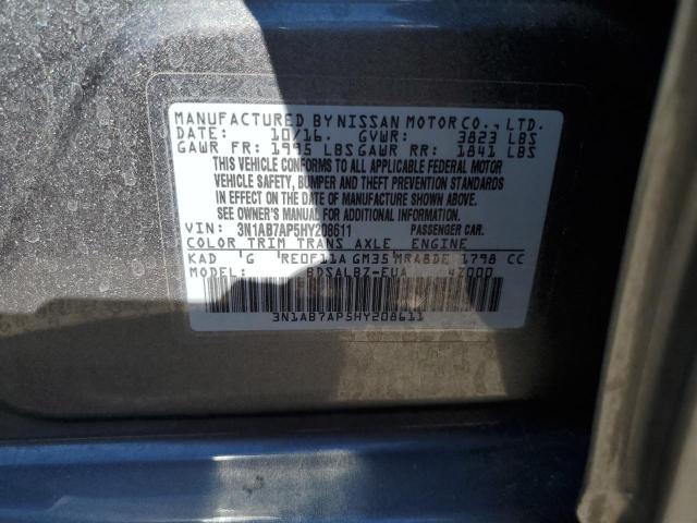 Photo 10 from auction – 2017 NISSAN SENTRA with VIN 3N1AB7AP5HY208611