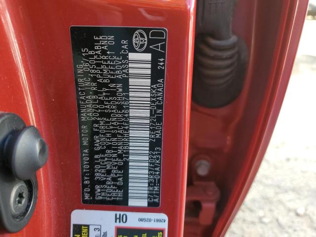 Photo 10 from auction – 2015 TOYOTA COROLLA L with VIN 2T1BURHE4FC461671