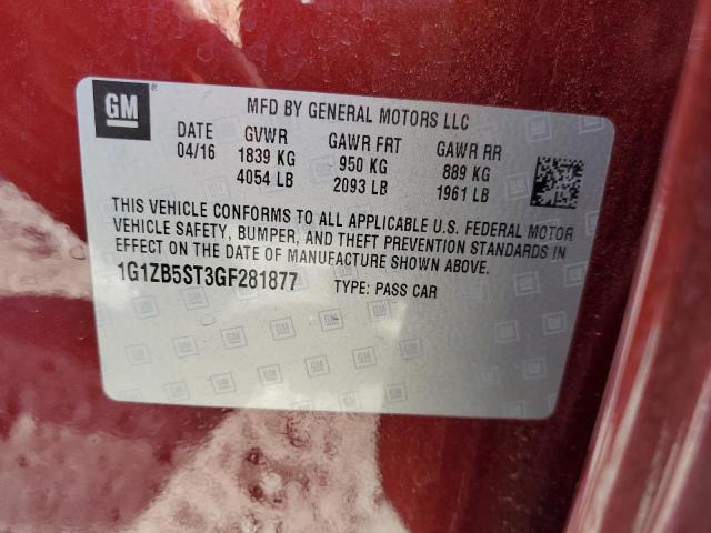 Photo 10 from auction – 2016 CHEVROLET MALIBU LS with VIN 1G1ZB5ST3GF281877