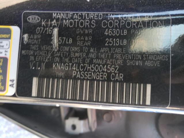 Photo 10 from auction – 2017 KIA OPTIMA HYB with VIN KNAGT4LC7H5004562