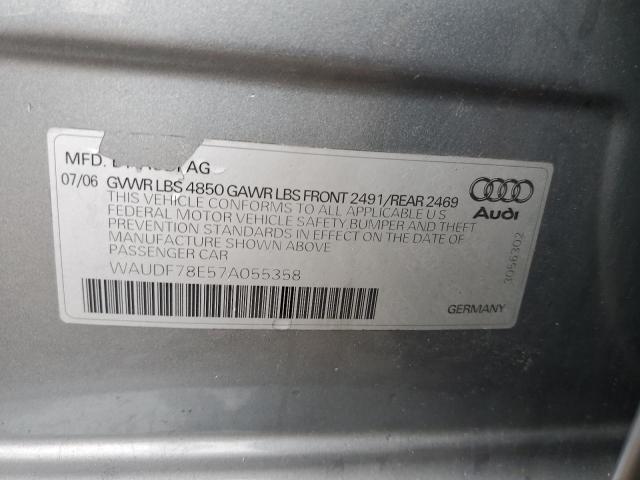 Photo 10 from auction – 2007 AUDI A4 2.0T QU with VIN WAUDF78E57A055358