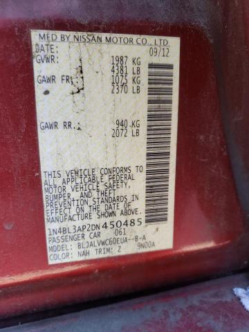 Photo 10 from auction – 2013 NISSAN ALTIMA 3.5 with VIN 1N4BL3AP2DN450485
