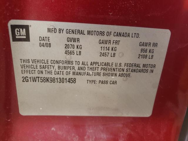 Photo 10 from auction – 2008 CHEVROLET IMPALA LT with VIN 2G1WT58K981301458