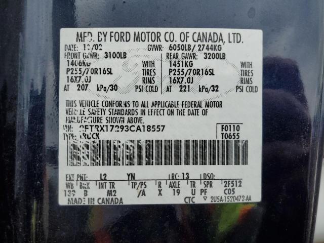 Photo 10 from auction – 2003 FORD F150 with VIN 2FTRX17293CA18557