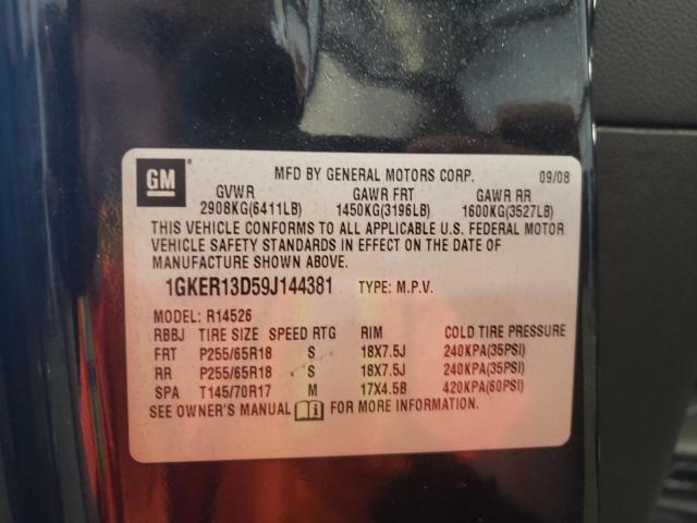 Photo 10 from auction – 2009 GMC ACADIA SLE with VIN 1GKER13D59J144381