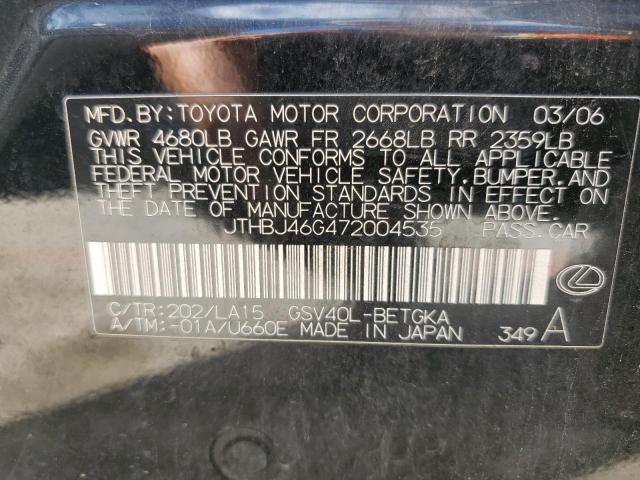 Photo 10 from auction – 2007 LEXUS ES 350 with VIN JTHBJ46G472004535