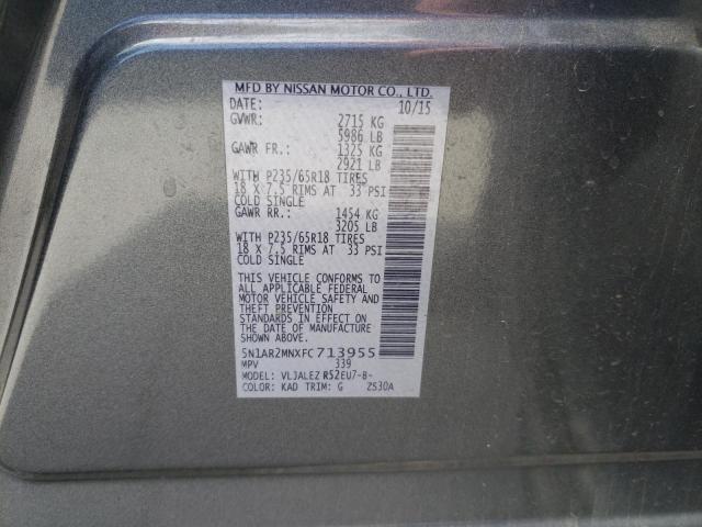 Photo 10 from auction – 2015 NISSAN PATHFINDER with VIN 5N1AR2MNXFC713955