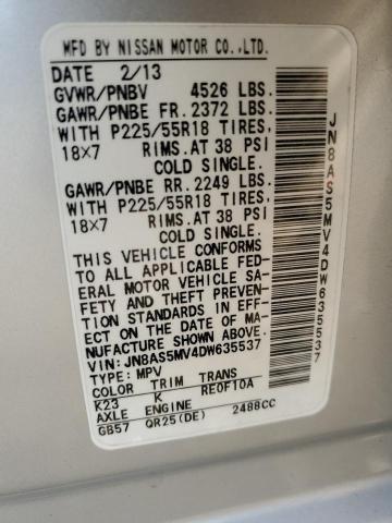 Photo 10 from auction – 2013 NISSAN ROGUE S with VIN JN8AS5MV4DW635537