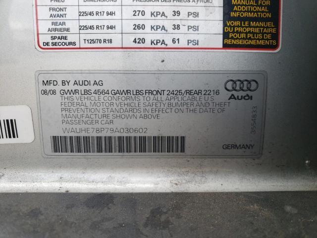 Photo 10 from auction – 2009 AUDI A3 2.0T with VIN WAUHE78P79A030602