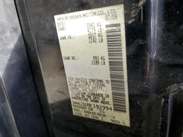 Photo 10 from auction – 2009 NISSAN ALTIMA 2.5 with VIN 1N4AL21E49C192994