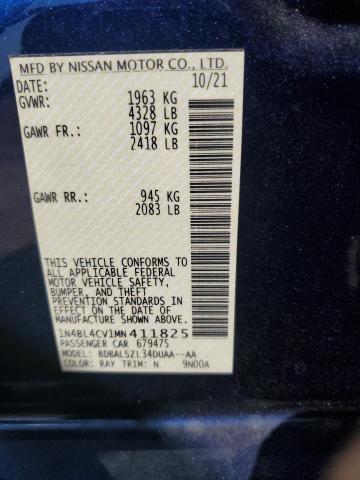 Photo 10 from auction – 2021 NISSAN ALTIMA SR with VIN 1N4BL4CV1MN411825