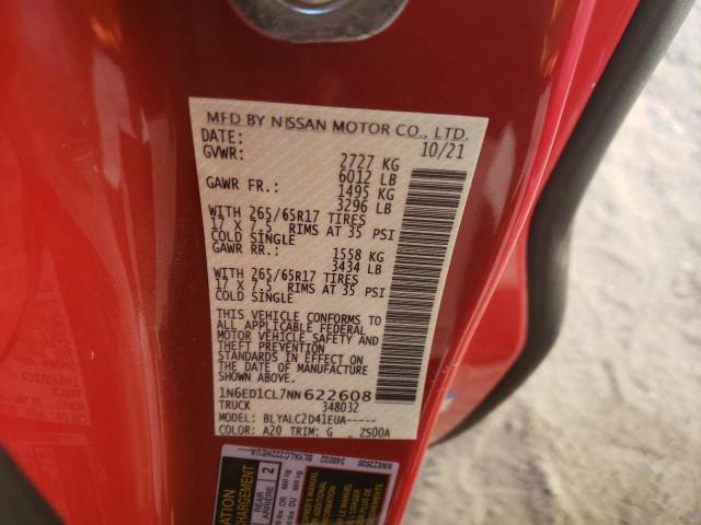 Photo 10 from auction – 2022 NISSAN FRONTIER S with VIN 1N6ED1CL7NN622608