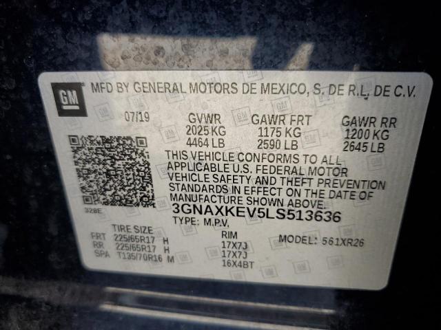 Photo 10 from auction – 2020 CHEVROLET EQUINOX LT with VIN 3GNAXKEV5LS513636