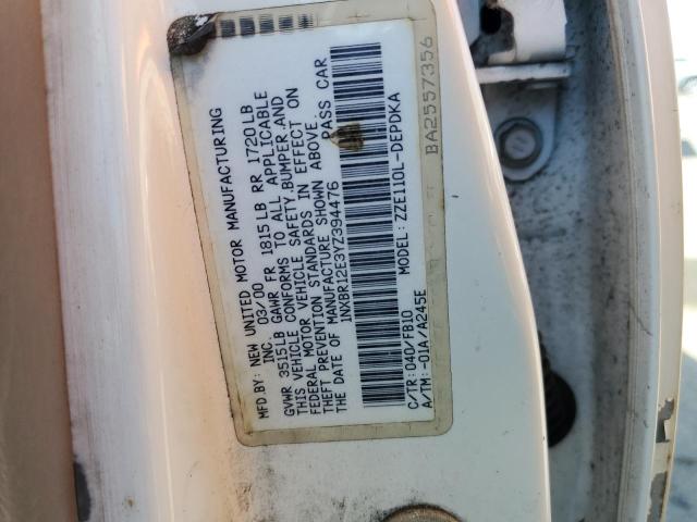 Photo 10 from auction – 2000 TOYOTA COROLLA with VIN 1NXBR12E3YZ394476