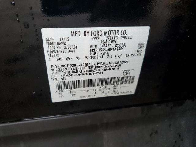 Photo 10 from auction – 2016 FORD EXPLORER X with VIN 1FM5K7DH9GGB84781