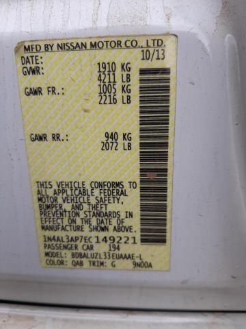 Photo 10 from auction – 2014 NISSAN ALTIMA 2.5 with VIN 1N4AL3AP7EC149221