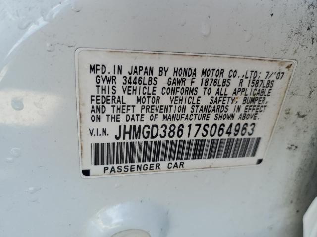 Photo 10 from auction – 2007 HONDA FIT S with VIN JHMGD38617S064963