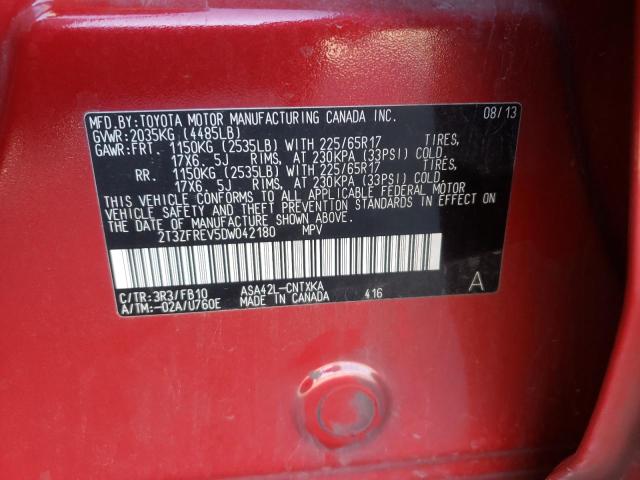Photo 10 from auction – 2013 TOYOTA RAV4 LE with VIN 2T3ZFREV5DW042180