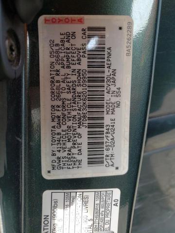 Photo 10 from auction – 2002 TOYOTA CAMRY LE with VIN JTDBE32K620109950