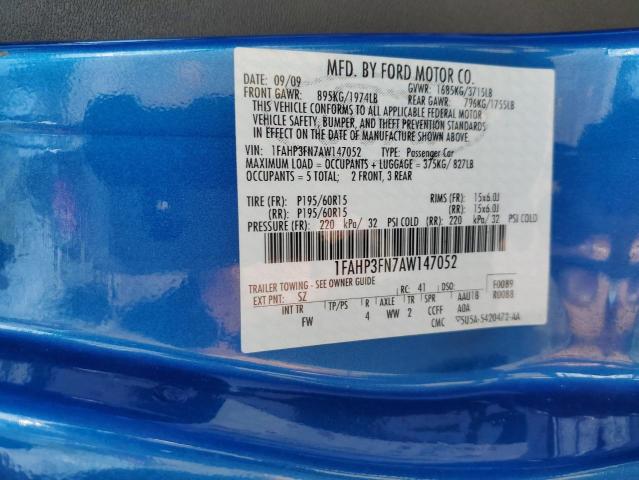 Photo 10 from auction – 2010 FORD FOCUS SE with VIN 1FAHP3FN7AW147052