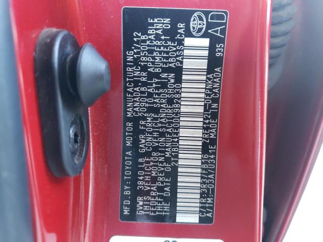 Photo 10 from auction – 2013 TOYOTA CAROLLA with VIN 2T1BU4EE0DC982830