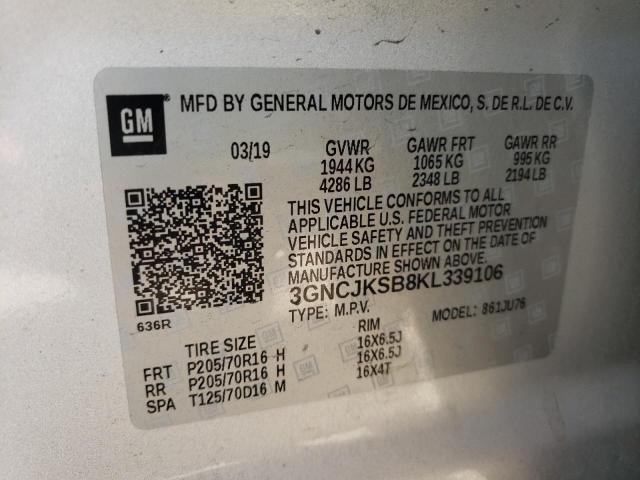 Photo 10 from auction – 2019 CHEVROLET TRAX LS with VIN 3GNCJKSB8KL339106