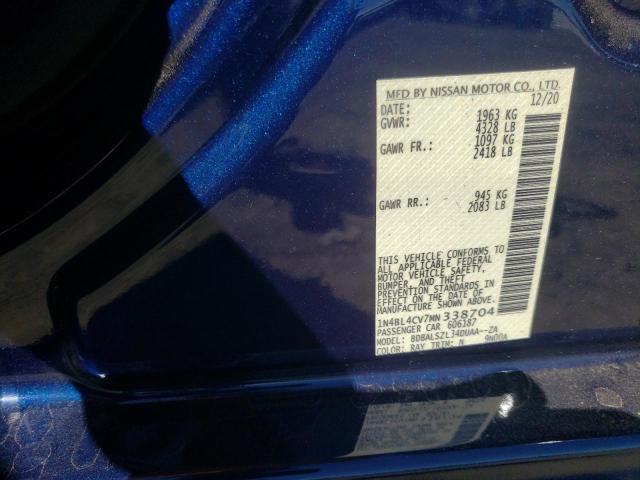 Photo 10 from auction – 2021 NISSAN ALTIMA SR with VIN 1N4BL4CV7MN338704