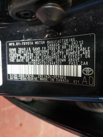 Photo 10 from auction – 2012 TOYOTA COROLLA BA with VIN 2T1BU4EE0CC848351