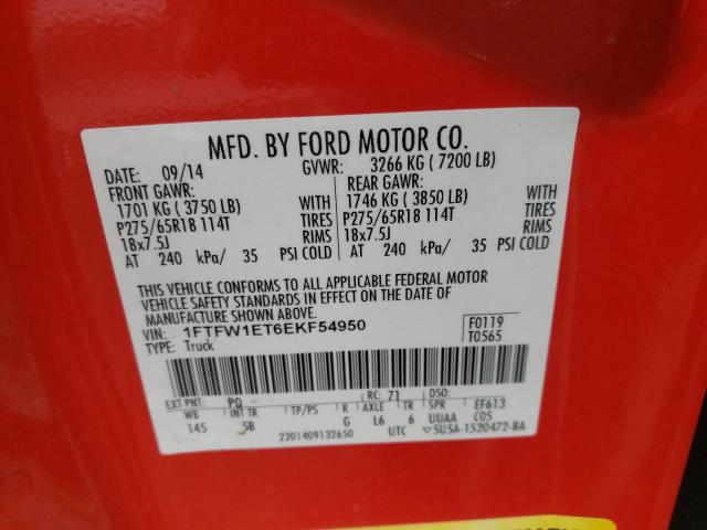 Photo 10 from auction – 2014 FORD F150 SUPER with VIN 1FTFW1ET6EKF54950