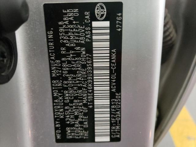Photo 10 from auction – 2009 TOYOTA CAMRY BASE with VIN 4T1BE46K99U395677