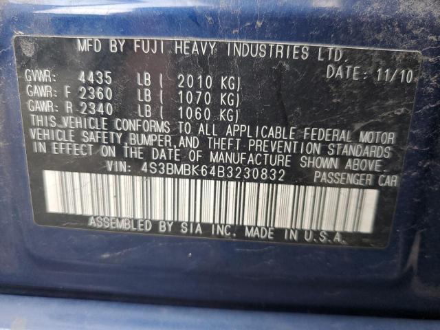 Photo 10 from auction – 2011 SUBARU LEGACY 2.5 with VIN 4S3BMBK64B3230832