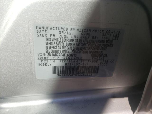 Photo 10 from auction – 2015 NISSAN SENTRA S with VIN 3N1AB7AP4FL680213