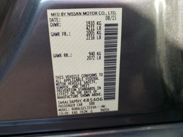 Photo 10 from auction – 2015 NISSAN ALTIMA 2.5 with VIN 1N4AL3AP9FC485406