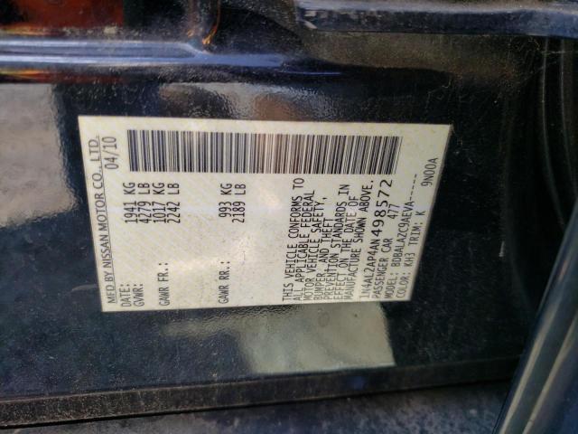 Photo 10 from auction – 2010 NISSAN ALTIMA BAS with VIN 1N4AL2AP4AN498572