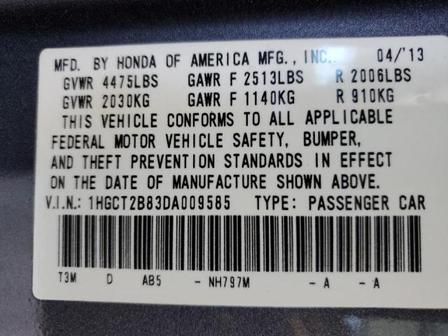 Photo 10 from auction – 2013 HONDA ACCORD EXL with VIN 1HGCT2B83DA009585