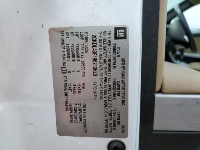 Photo 10 from auction – 2009 PONTIAC TORRENT with VIN 2CKDL43F196213620
