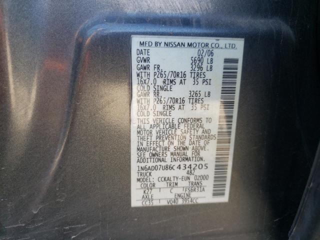 Photo 10 from auction – 2006 NISSAN FRONTIER C with VIN 1N6AD07U86C434205