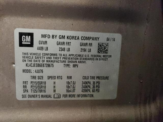 Photo 10 from auction – 2014 BUICK ENCORE with VIN KL4CJESB6EB728675