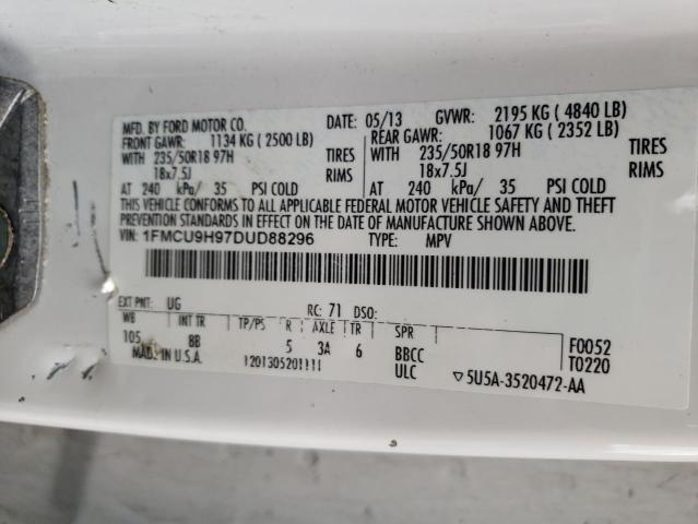 Photo 10 from auction – 2013 FORD ESCAPE SEL with VIN 1FMCU9H97DUD88296