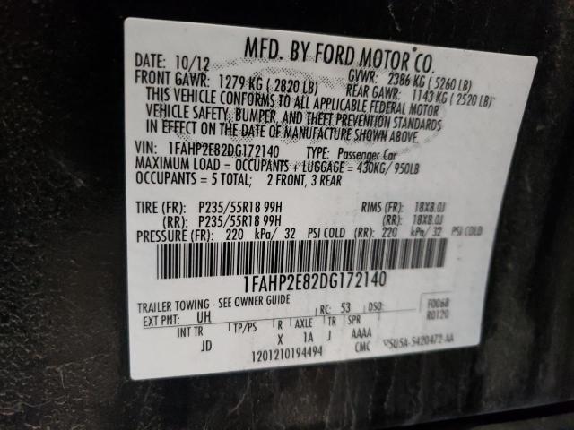 Photo 10 from auction – 2013 FORD TAURUS SEL with VIN 1FAHP2E82DG172140