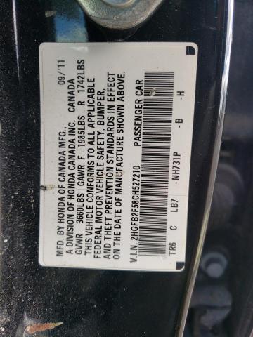 Photo 10 from auction – 2012 HONDA CIVIC LX with VIN 2HGFB2F58CH527210