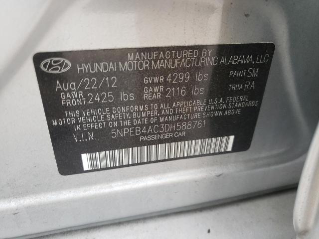Photo 10 from auction – 2013 HYUNDAI SONATA GLS with VIN 5NPEB4AC3DH588761