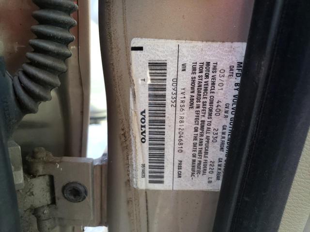 Photo 10 from auction – 2001 VOLVO S60 with VIN YV1RS61R812046810