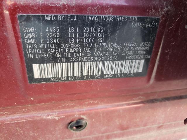 Photo 10 from auction – 2011 SUBARU LEGACY 2.5 with VIN 4S3BMBC69B3252548