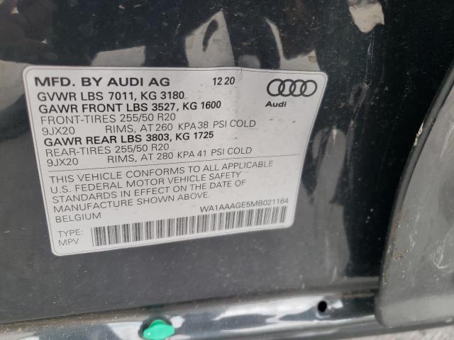 Photo 10 from auction – 2021 AUDI E-TRON PRE with VIN WA1AAAGE5MB021164