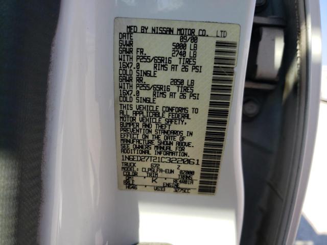 Photo 10 from auction – 2001 NISSAN FRONTIER C with VIN 1N6ED27T21C322061